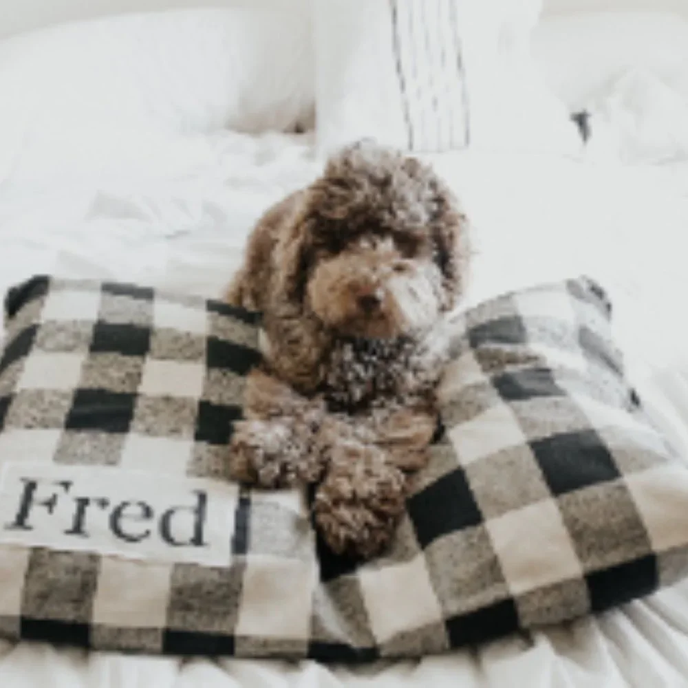 Plaid Dog Bed Cover - Dog Beds - Personalized Dog Bed
